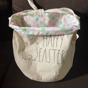 Rae Dunn HAPPY EASTER tote bag with colorful eggs inside!